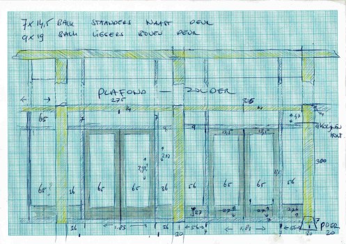 Vlakverdeling glas yogaruimte (van binnenuit)